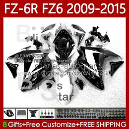 OEM Fairings For YAMAHA FZ 6R 6N 6 FZ6 R N 600 FZ-6R FZ600 Black White FZ6R 2009 2010 2011 2012 2013 2014 2015 Body 103No.113 FZ-6N 09 10 11 12 13 14 15 FZ6N 09-15 Bodywork Kit