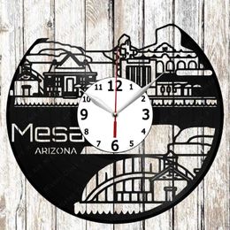 Wall Clocks Mesa Record Clock Home Art Decor Unique Design Handmade Original Gift Black Exclusive Fan