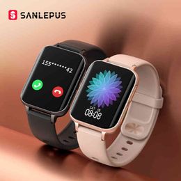 Designer Luxury Marca Relógios Sanlepus Smart Dial Chamada Es Homens Mulheres Impermeáveis ​​Inteligente MP3 Player para Android Oppo Apple Huawei