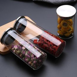-Хранение бутылки JARS Mason Candy Jar для специй Стеклянная бамбуковая крышка контейнер с крышками Кухня печенья и оптом