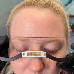Microblading Line Marker Ruler with Thread 3D Eyebrow Ink Shaping Design Tool Measuring Rulers Permanent Makeup Supplies