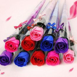 Künstliche falsche Blume Rose Duftbad Seife Blumen Valentiner Thanksgiving Mutter Tag Geschenk Hochzeits Weihnachtsfeier Dekor JY0925