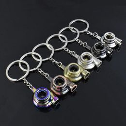 Keychains Mini Turbocharger Metal Keychain Car Modification Accessories Keyring Pendant Creative Gift