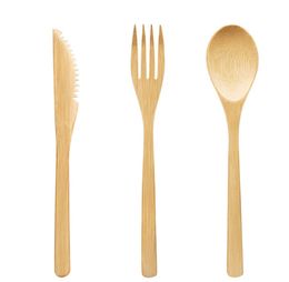 2021 3Pcs/Set Eco-Friendly Japanese Portable 16cm Cutlery Set Bamboo Dinnerware Set Knife Fork Dinner Tableware Jam Cutlery Set For Children