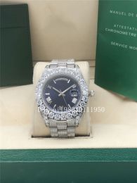 Luxury U1 Factory 15 style Full diamond blue Roman dail President Day-Date Watch 228238 Sapphire Big Diamond Bezel 43mm 18K white gold men automatic Wrist watches