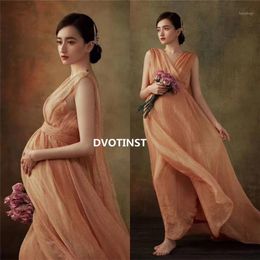 Maternity Dresses Dvotinst Women Pography Props A-line Elegant Pregnancy Sleeveless Dress Studio Shooting Po Clothes