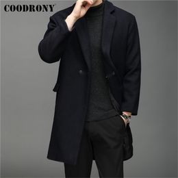 COODRONY Brand Winter Jacket Thick Warm Wool Coat Men Clothing Arrival Trench Fashion Pocket Casual Long Overcoat Male C8116 211122
