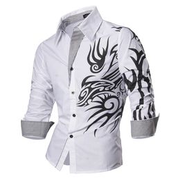 Jeansian Men's Fashion Dress Casual Shirts Button Down Long Sleeve Slim Fit Designer Z001 White2 210809