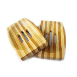 Natural Bamboo Wooden Dish Woodens Soaps Tray Holder Storage Soap Rack Plate Box Container Bath Shower Bathroom 0425