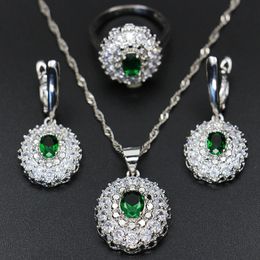-Ensembles de bijoux de mariage en pierre rouge vert AAA Zirconis pour demoiselles d'honneur de demoiselles d'honnête pour demoiselles d'honnête grises d'oreilles