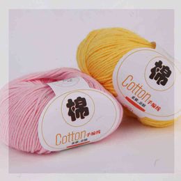 1PC 5pcs 50g/ball Cotton Wool Children's Thread Hand Knitted Coat Cotton Thread Knitting, Hand Knitting Yam Cotton Yarn Y211129