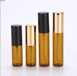 300 x 5ml 10ml Amber Portable Refillable Atomizer Glass bottle Spray 1/3oz 1/6oz Fragrance Perfume Scent Fine Mist Bottlegoods