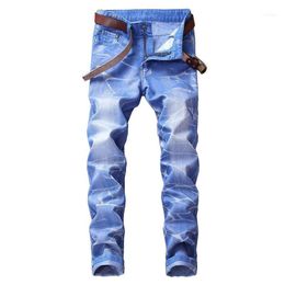Men's Jeans Nice Spring Autumn Multicolour Mens Classic Straight Denim With Zippers Jean Men Scratched Long Trouser1