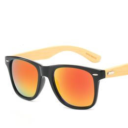 7 Color Wood Sunglasses Men Women Square Mirror Sun Glasses Masculino