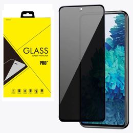 Anti-spy Privacy Full Cover Tempered Glass Protector Silk Printed For Samsung Galaxy A02 A12 A22 4G 5G S21 FE A71S F52 100pcs/lot In retail package
