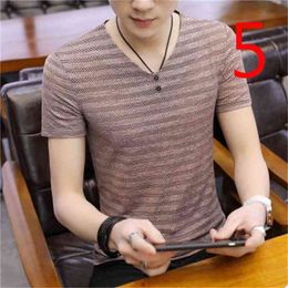 Men's short-sleeved ins lapel embroidery loose tide brand t-shirt men's cotton wild 210420