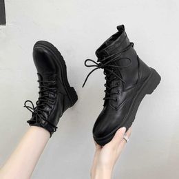 Spring Autumn Ankle Boots Women Round Toe Lace Up Shoes for Woman Fashion Platform Casual Women's Shoes Short Boots Women 210611