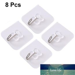 Hooks & Rails 8 Pcs Wall Transparent Reusable Seamless Waterproof Self Adhesive For Home Bathroom Kitchen (Random Style) Factory price expert design Quality Latest