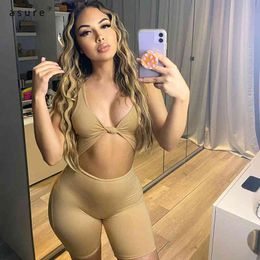 Sports Tight Combinations Traf Rompers Playsuits Summer Women Monkeys Sexy Club Outfits Bodies Combishort K21Q01244 210712