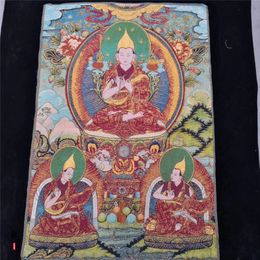 Tibet Nepal Thangka portrait brocade painting silk religious figure Thangka embroidery mural 1