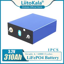 1pcs LiitoKala 3.2V 310AH cells BRAND Lifepo4 battery Grade A DIY 12V 24V Rechargeable Battery Pack EU US Tax Free With Busbars
