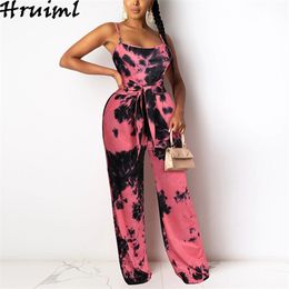 Sling Jumpsuit Fashion Printing Strappy s for Women Backless Sexy Clubwear Loose Casual Rompers Womens 210513