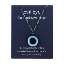 1PC Blue Glass Evil Eye Pendants Necklace For Women Men Turkey Lucky Necklace Choker Jewellery Accessories