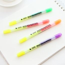 Highlighters 36 Pcs/Lot Dual Side Two Tips Fluorescent Colour Pen Book Marker For Reading Stationery Office School Supplies