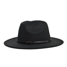 Fedora Hat Men Women Imitation Woollen Felt Hats Men Fashion Wide Brim Jazz Trilby Cap Party Formal Top Hat