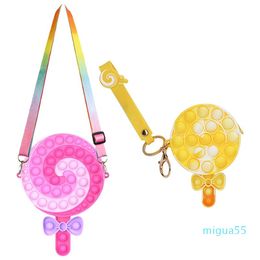 Shoulder Bags Push Bubble Bag Squeeze Sensory Toy Anti-Stress Kit Silicone Bristle Stress Relief Crossbody Decompression