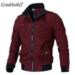 Bomber Jacket Men Fashion Casual Windbreaker Coat Spring Autumn Outwear Stand Slim Military s 211014