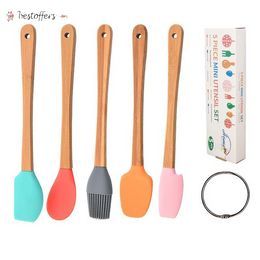 Baking & Pastry Tools Mini Silicone Spatula Scraper Basting Brush Spoon for Cooking Mixing Nonstick Cookware Kitchen Utensils BPA Free Tiktok BM31