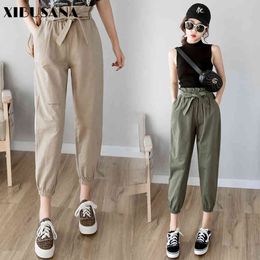 Women pants spring summer fashion female high waist solid loose harem pant pencil trousers casual cargo streetwear 210423