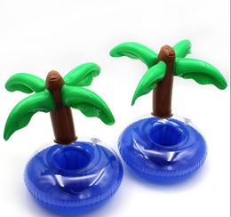 PVC Inflatable Drink Cup Holder Coconut tree Donut Watermelon Pineapple Floating Mat Floating Pool Toys#660