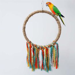 Small Animal Supplies 2021 High Quality Climbing Chewing Ornaments Bells Hanging Acrylic Beads Swing Bird Parrot Toy Home