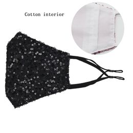 New Adult sequin masks can be inserted filter type autumn winter anti-dust and breathable cotton mask