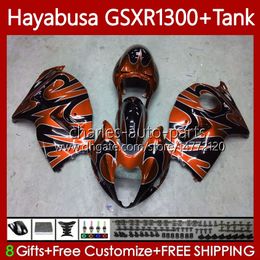 Bodywork For SUZUKI Hayabusa GSXR-1300 GSXR 1300 CC GSX-R1300 1996 2007 Bodys 74No.292 GSXR1300 1300CC Orange flames 96 97 98 99 00 01 GSX R1300 02 03 04 05 06 07 Fairing