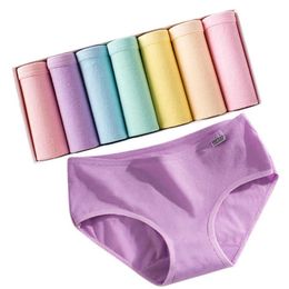 7PCS Solid Ladies Panties XXL 3XL 4XL Womens Panties Low Rise Women Underwear Briefs Plus Size Sexy Set for Woman Seamless 211021