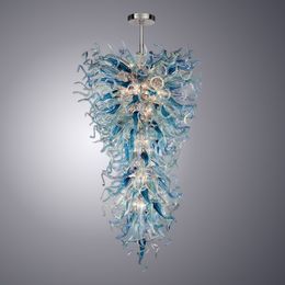 Nordic Lange Pendelleuchte Kunst Dekor Wohnzimmer LED Mundgeblasenes Glas Kronleuchter Beleuchtung Luxus Chihuly Kronleuchter Lichter 24 x 48 Zoll