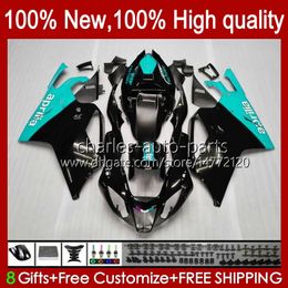 Bodywork For Aprilia Mille RV60 RSV 1000 R 1000R 1000RR RSV1000R cyan black 04-06 Body 11No.125 RSV-1000 RSV1000RR 2004 2005 2006 RSV1000 R RR 04 05 06 Moto Fairing Kit