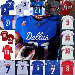 SMU Mustangs Fußballtrikot NCAA College Tanner Mordecai Tre Siggers Rashee Rice Jimmy Phillips Jr. Kerley Wheaton TJ McDaniel Daniels Jr. Keke Burns