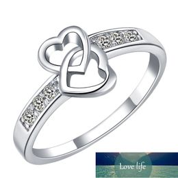925 Sterling silver Rings Beautiful pretty fashion Wedding heart Party White gold color Cute women stone crystal luxury jewelry Factory price expert design Quality