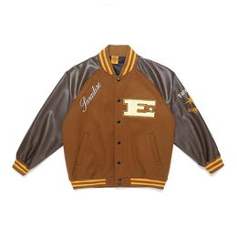 Men's Jackets Unisex Fashion Hi Street Oversized Hip Hop Varsity Baseball Jacket Vintage Loose Fit Letterman Outerwear With Embroidery