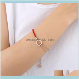 Charm Jewelrycharm Bracelets Fashion Rose Gold Plated Rope Bracelet Simple Style For Women Girlfriend Ladybro Gift B1290 Drop Delivery 2021