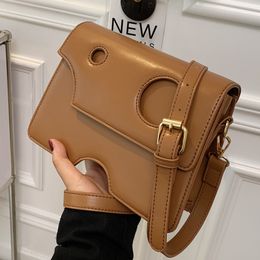 Casual Fashion Handbags Cheese Shape Purse Women Hole Branded Designer Small Crossbody Bag Female PU Leather