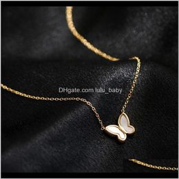 Pendant Necklaces Versatile Temperament Gentle Butterfly Necklace Elegant Neckchain Korean Version Simple Net Red Collarbone Chain Tre 4Xdqv