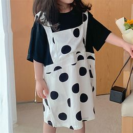 Summer Dress For Girls Kid Clothes Dot Pattern Stitching Children es Girl Clothing 210528