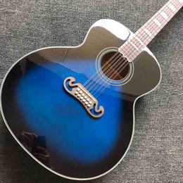 Custom 2021 Version Jumbo 43 Inch Acoustic Electric Guitar 12 Strings Guitar in Blue Colour