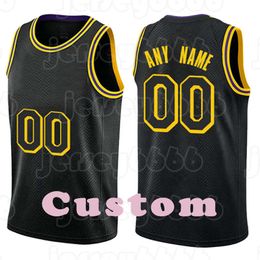 Mens Custom DIY Design Personalised round neck team basketball jerseys Men sports uniforms stitching and printing any name and number stripes all black yellow 2021