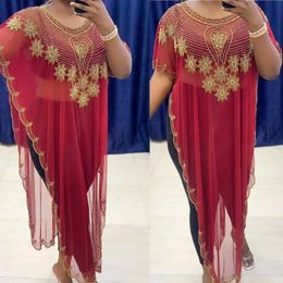 Ethnic Clothing Dashiki Women's Dress Sequins Evening Dresses 2021 Plus Size Maxi African Clothes Elegant Kaftan Muslim Fashion Robe